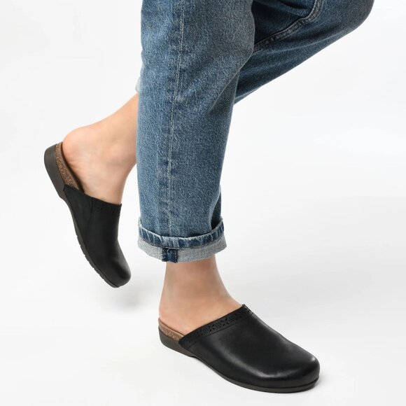 DANSKO Robbie Mule Slip On Size 39 8.5 9 Black Burnished Nubuck Comfort NEW $129 - Picture 1 of 12